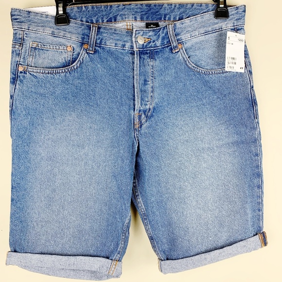 mens fitted jean shorts